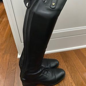 Black Ariat Heritage Contour II Field Zip Tall Riding Show Boot calf slim size 7